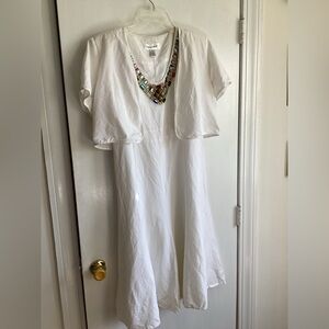 Vintage Lino USA 100% Linen Midi Dress Sleeveless with Jacket size L